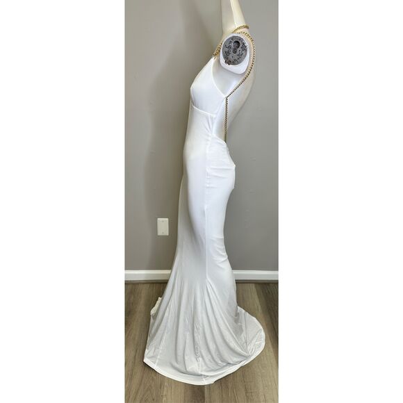 NWT Retrofete Valentina Open Back Floor Length Maxi Dress White XS $595 - Picture 6 of 9